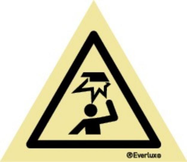 Overhead obstacle warning sign 